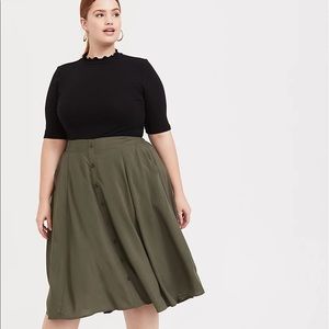 Torrid Button Challis Midi Skirt